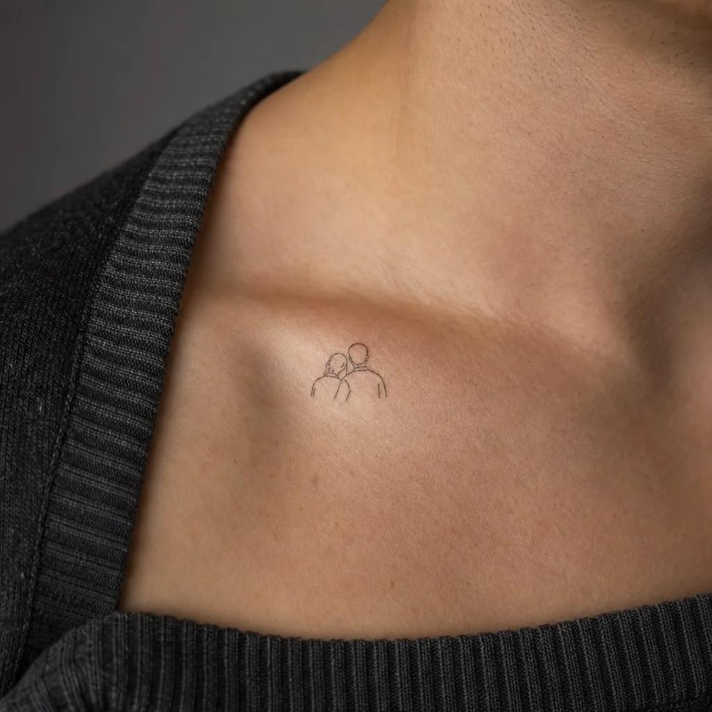 eltern-tattoo zwei daten fineline