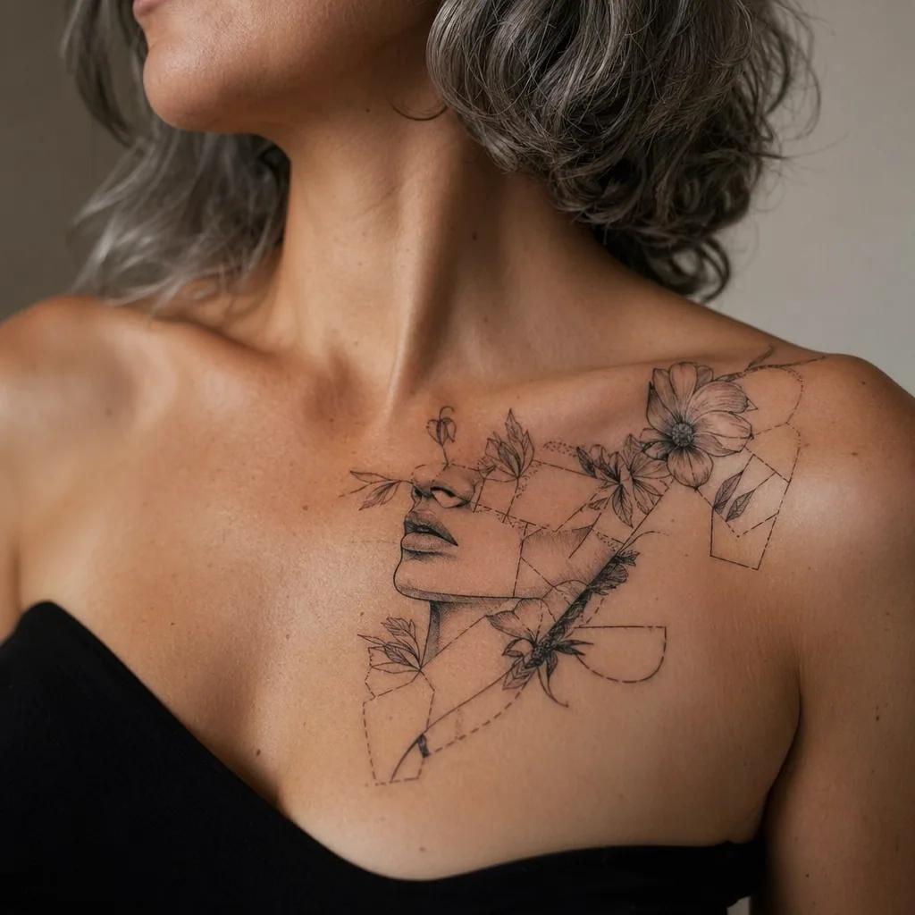 idée tatouage femme patchwork flash féminin