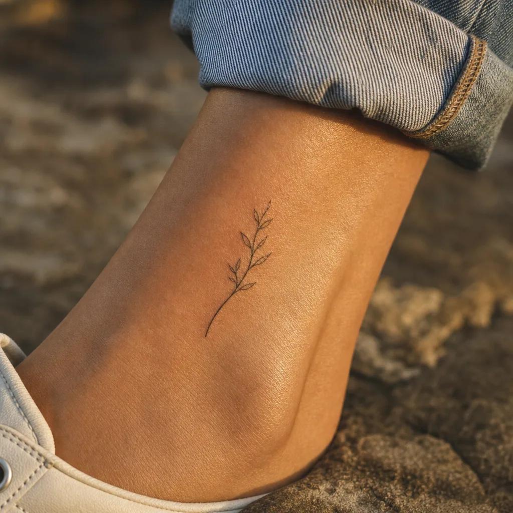 idée tatouage femme discret branche fine line discrète