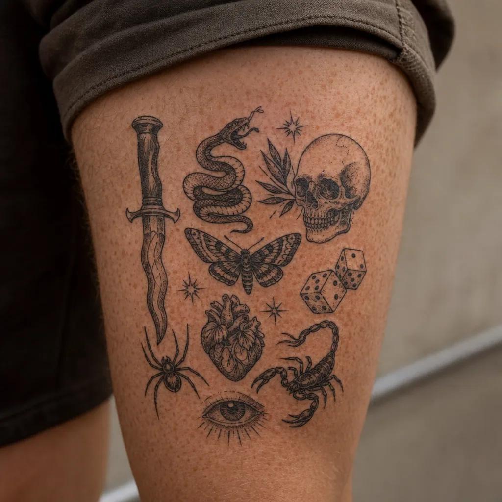 idée tatouage flash planche flash patchwork