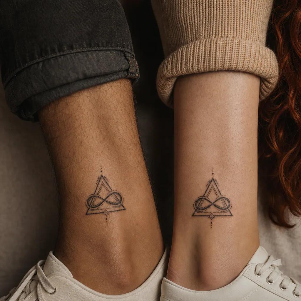 idée tatouage frère et sœur triangle infini spirituel