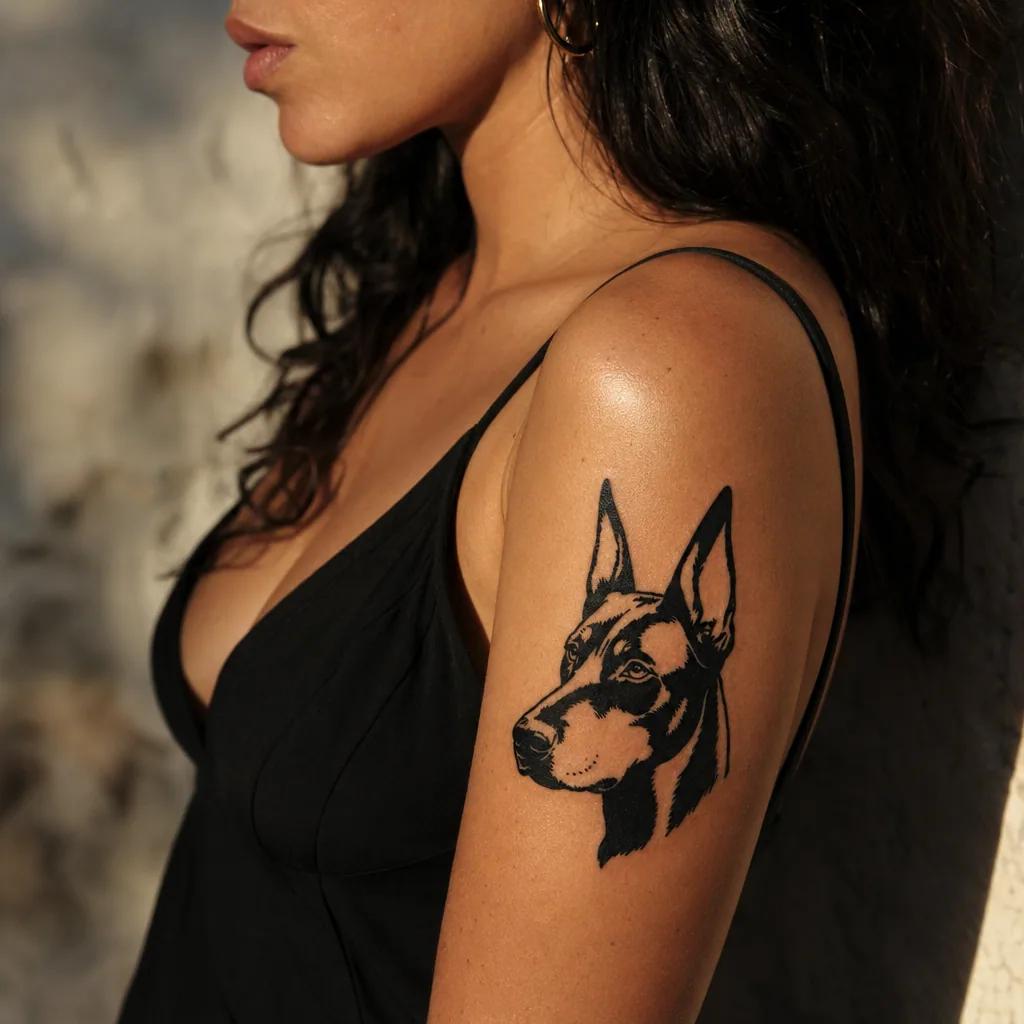 hund-tattoo fineline portrait