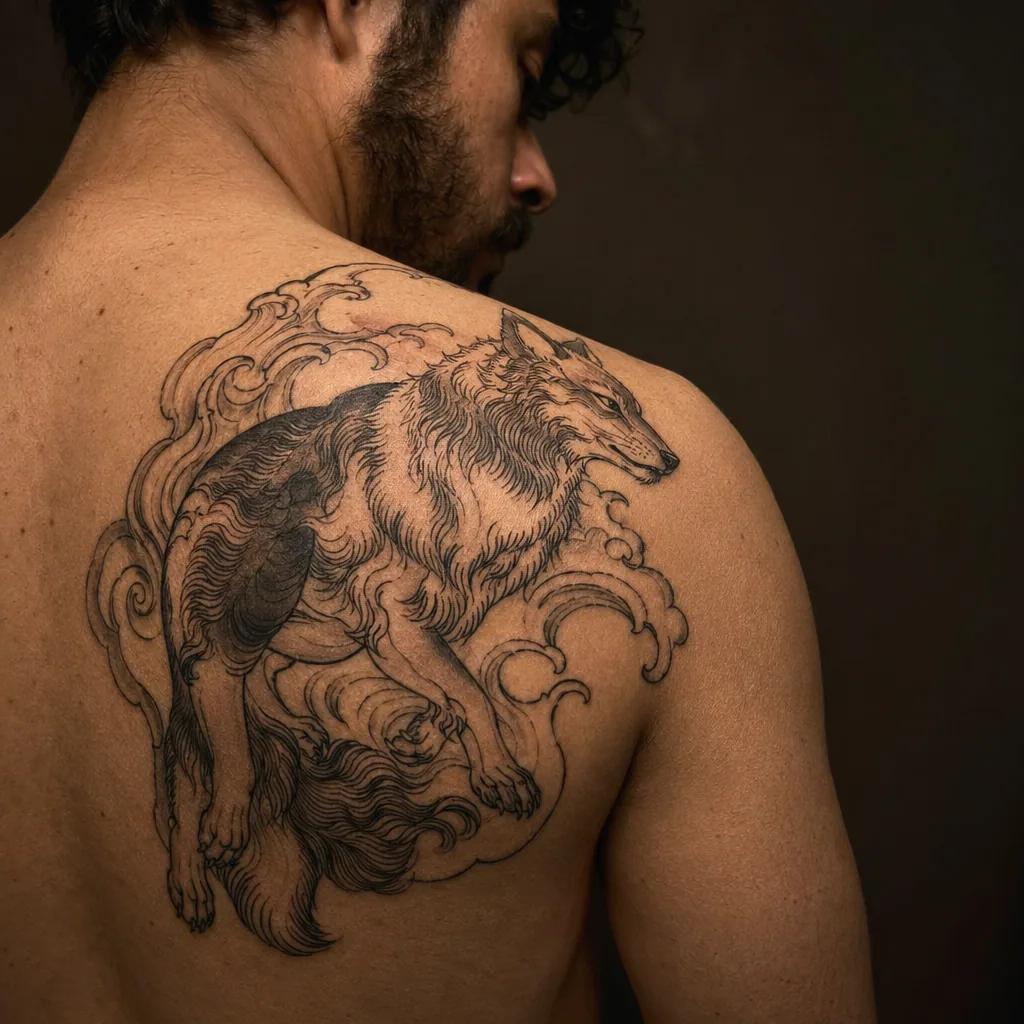 hund-tattoo realistisches hundeportrait