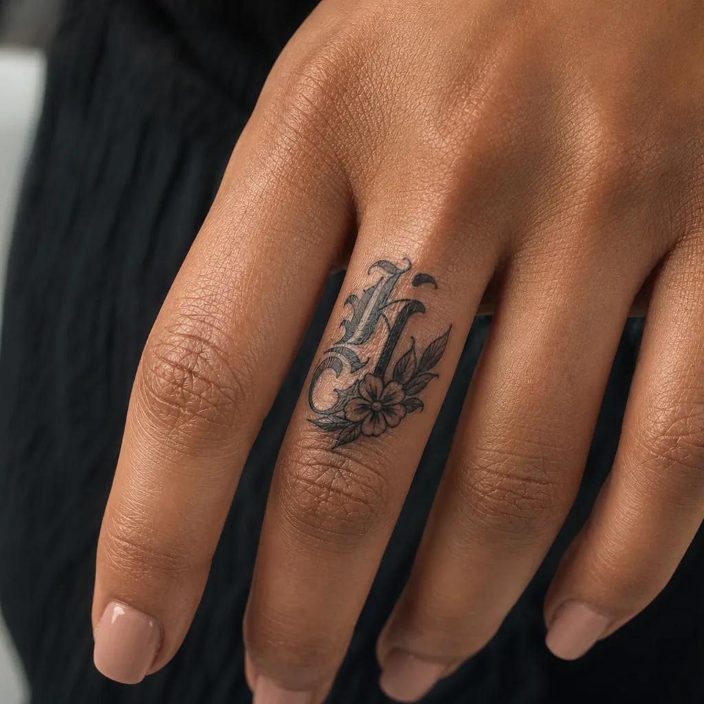 idée tatouage initiales famille initiales néo-traditionnelles