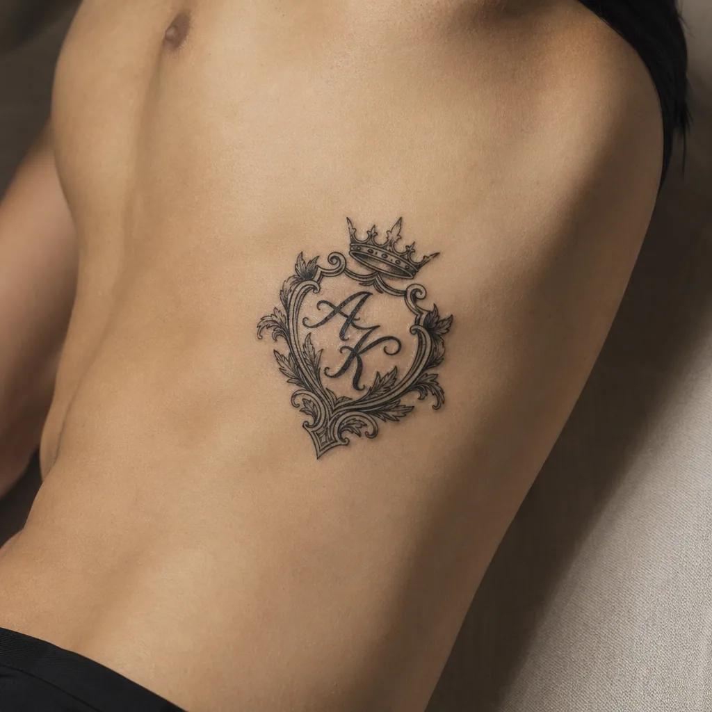 idée tatouage initiales famille initiales blason famille