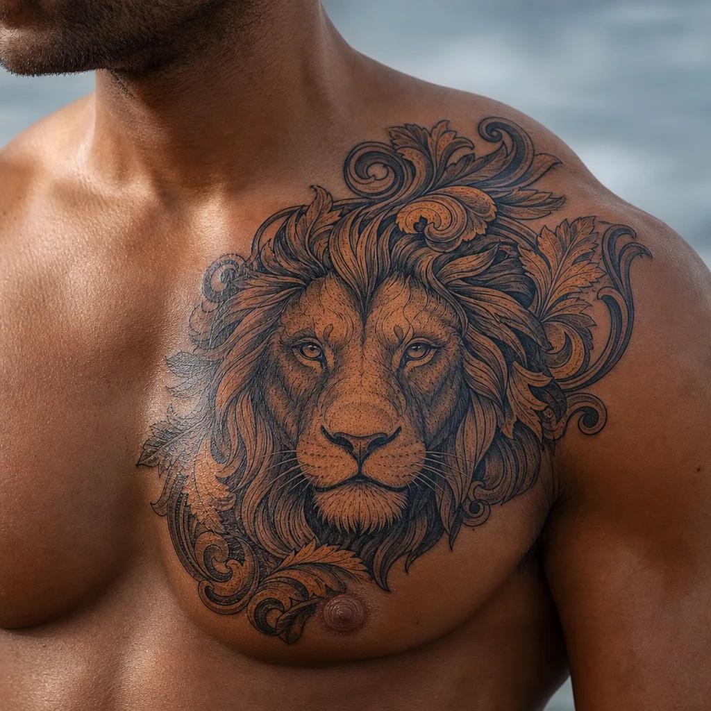 löwe-tattoo neo-traditional löwe