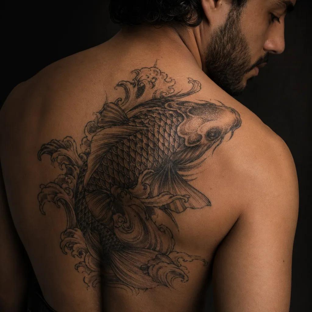 mann-tattoo japanischer koi
