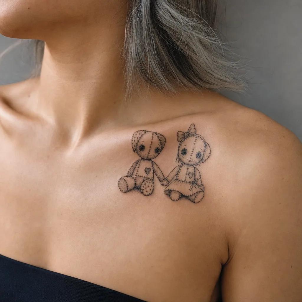 idée tatouage meilleure amie patchwork best friends