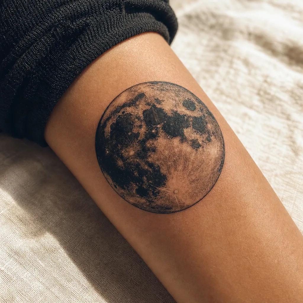 mond-tattoo vollmond blackwork