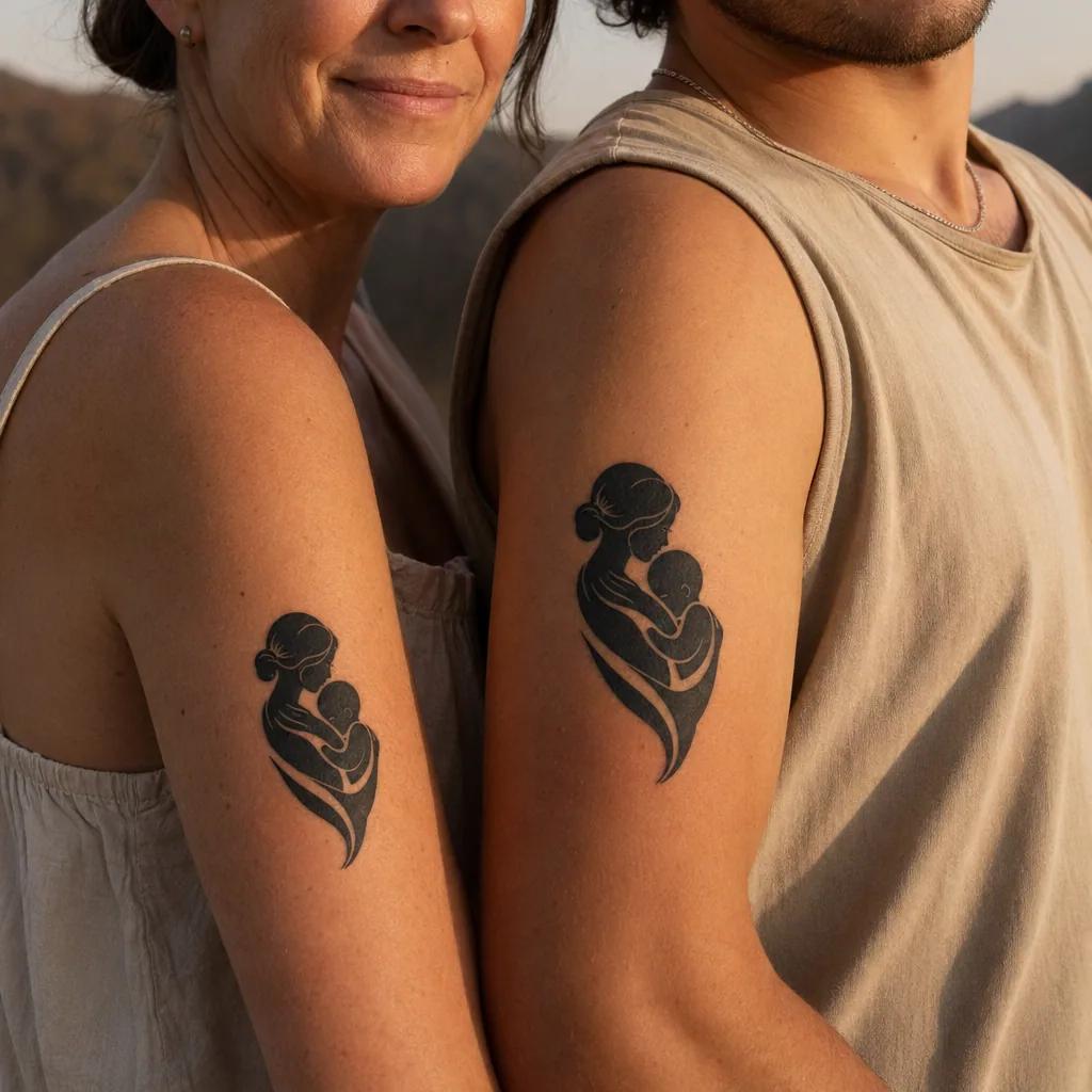 mutter-sohn-tattoo geburtsdatum fineline