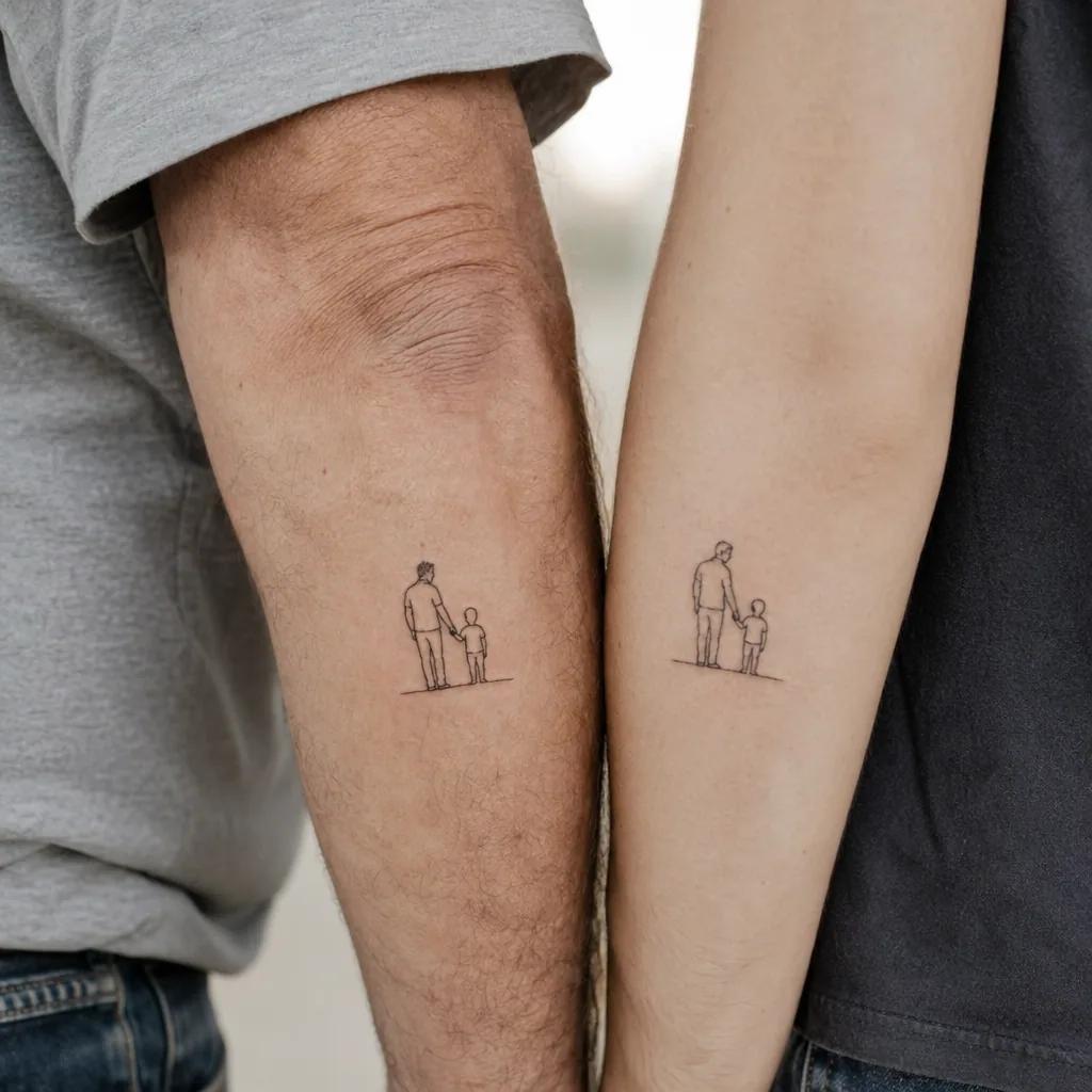 idée tatouage père et fils père-fils minimaliste