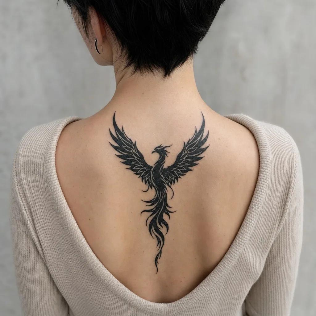 phoenix-tattoo phoenix blackwork flügel
