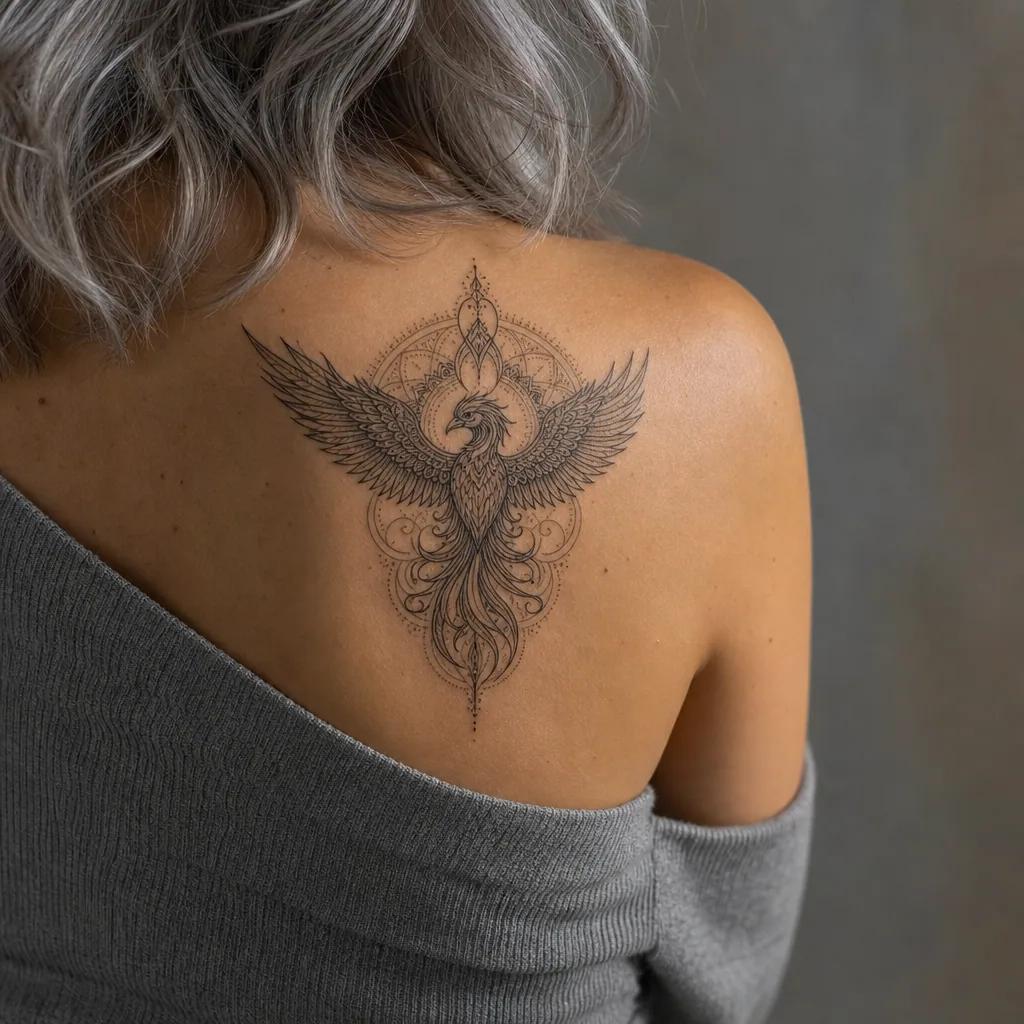 phoenix-tattoo phoenix mandala ornamental
