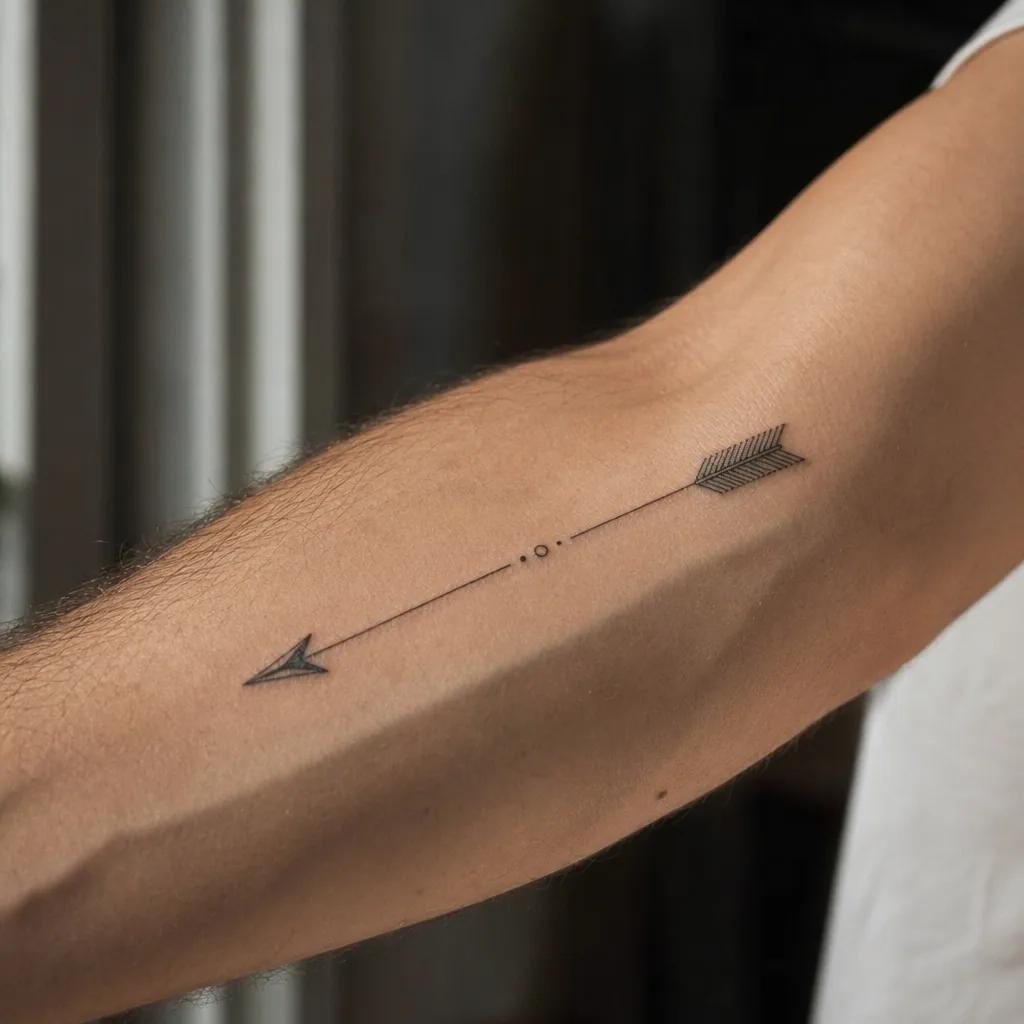 unterarm mann-tattoo minimalistischer pfeil