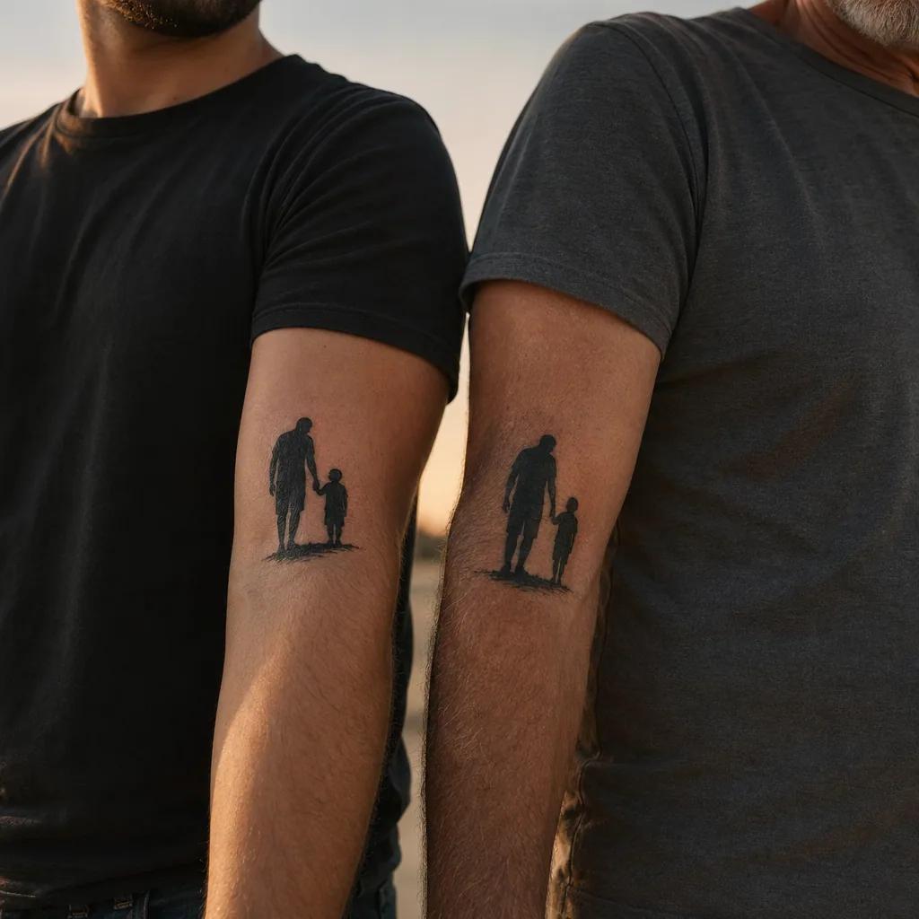 vater und sohn-tattoo hände vater-sohn fineline