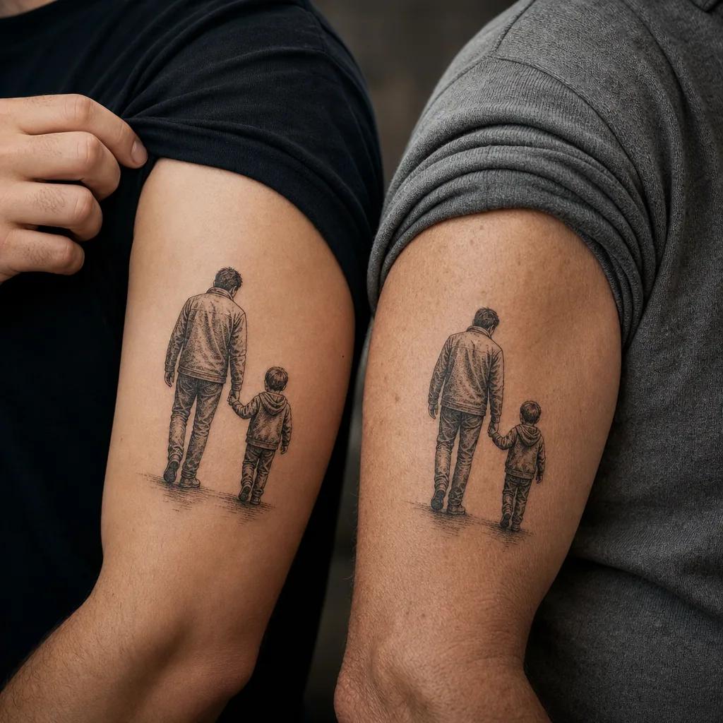 vater und sohn-tattoo mein sohn mein stolz premium