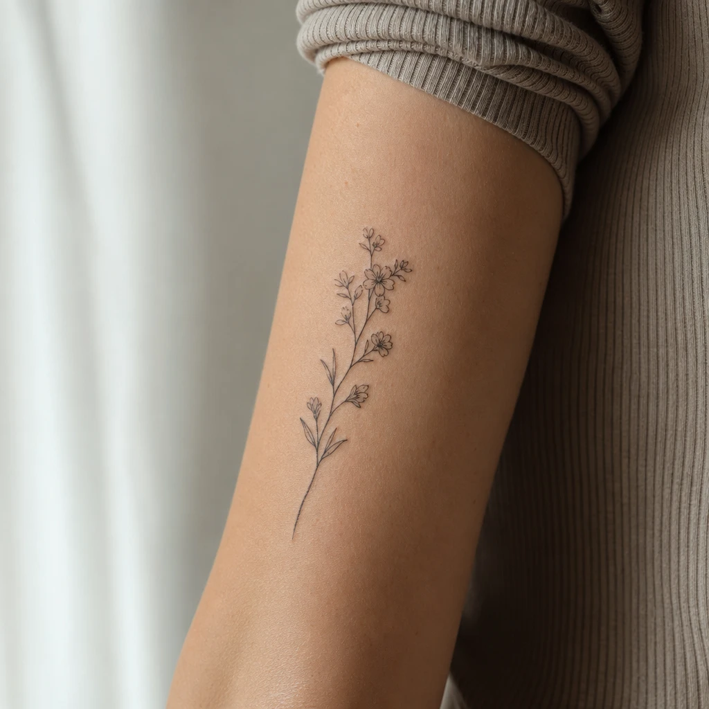 Branche fleurie fine line