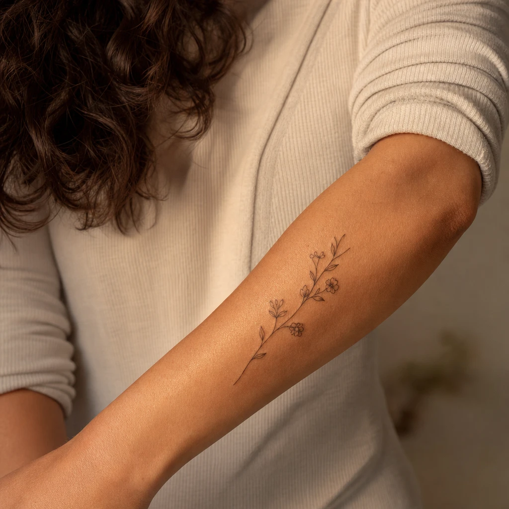 Branche fleurie fine line