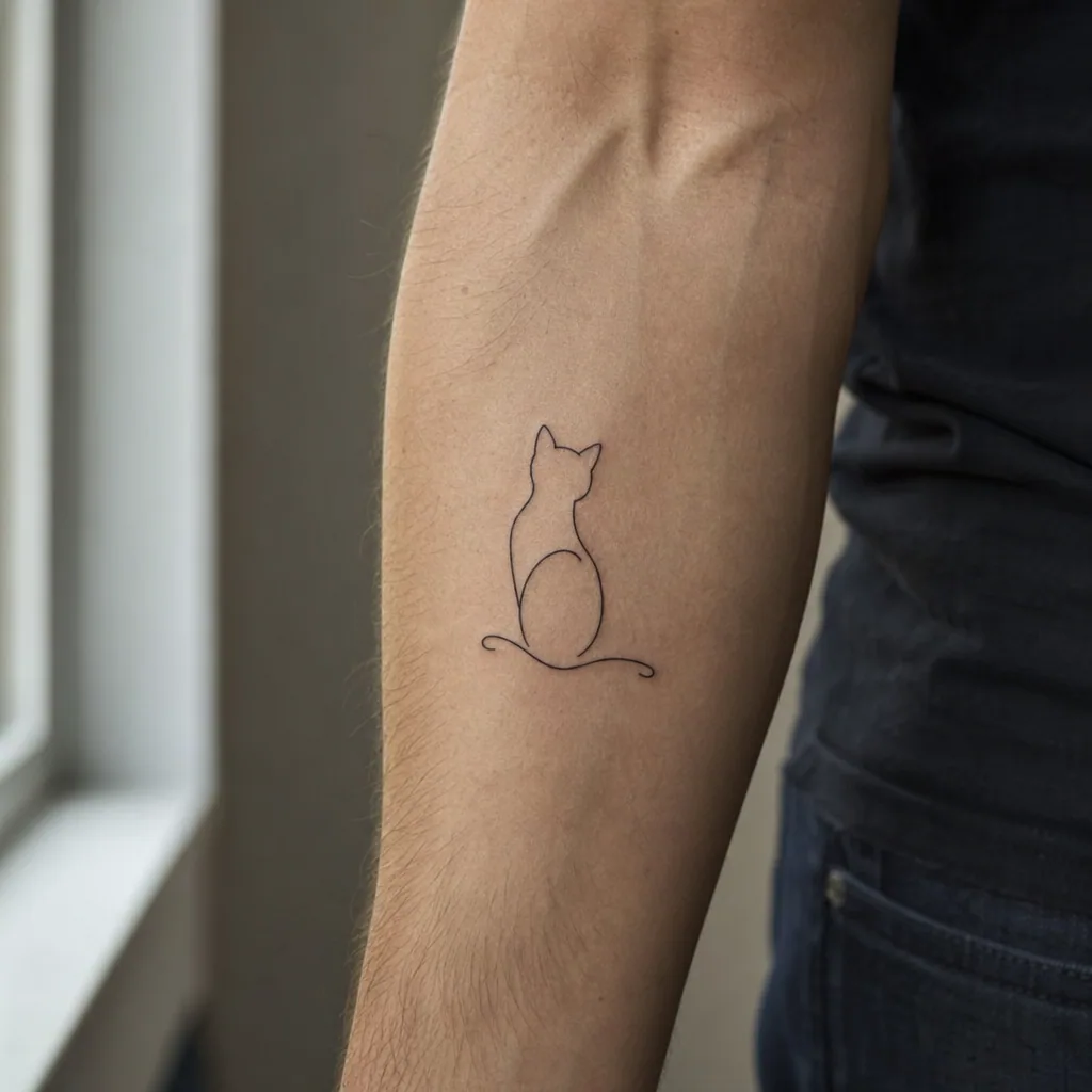 Silhouette chat minimaliste