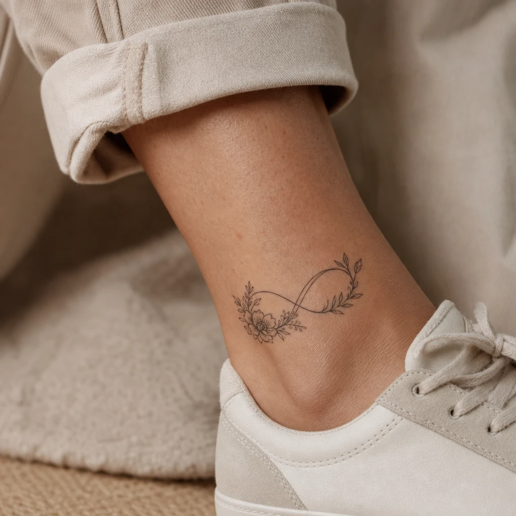 Symbole infini fleuri