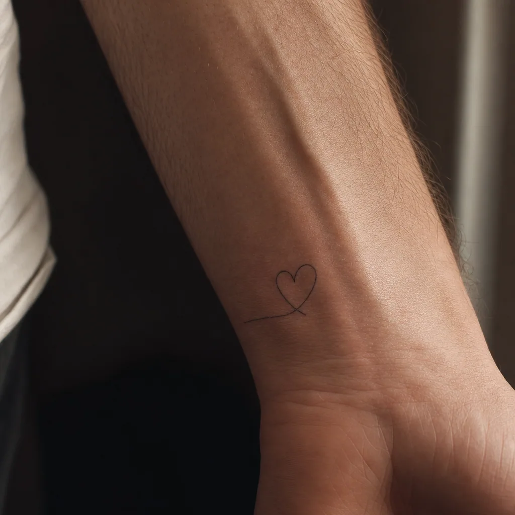 Coeur single-line minimaliste