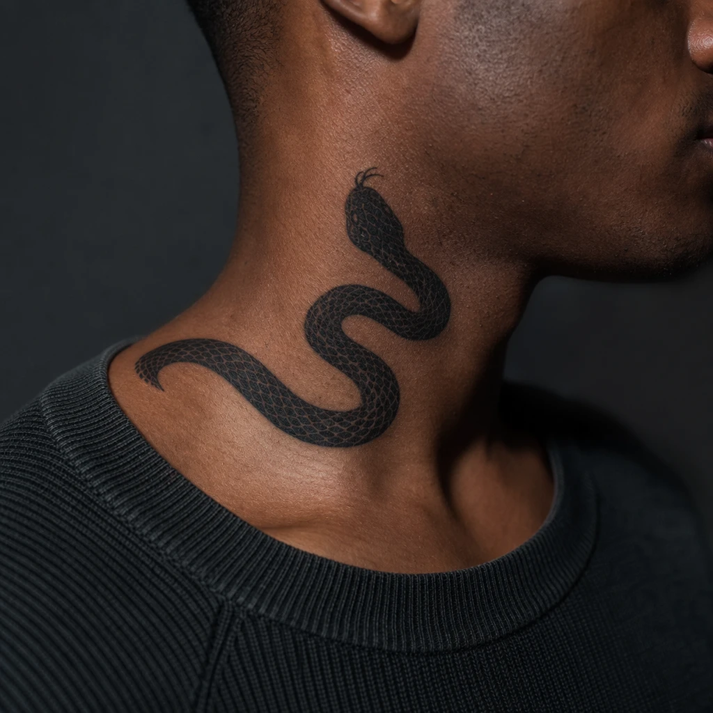 Serpent blackwork lateral