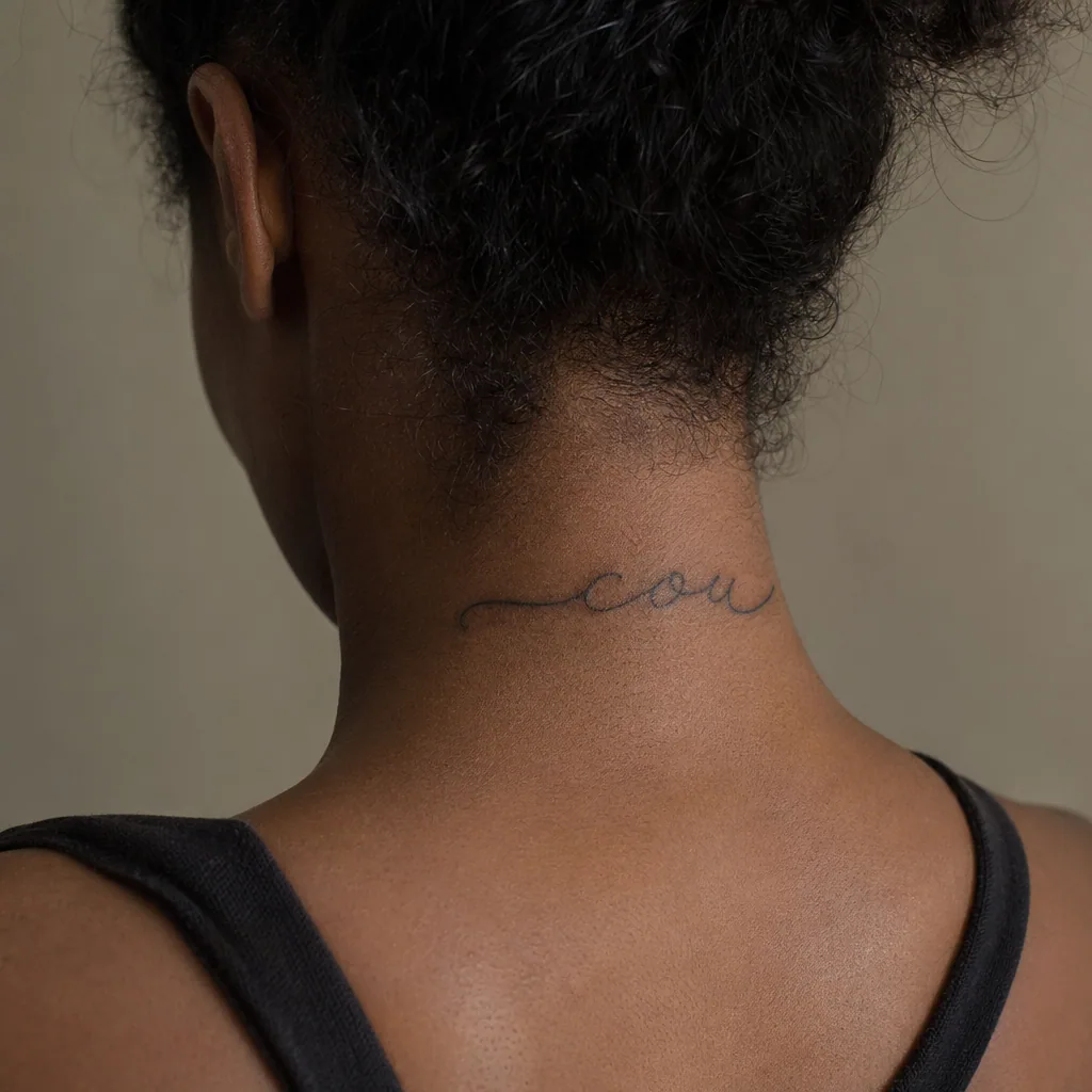 Cou lettrage cursive