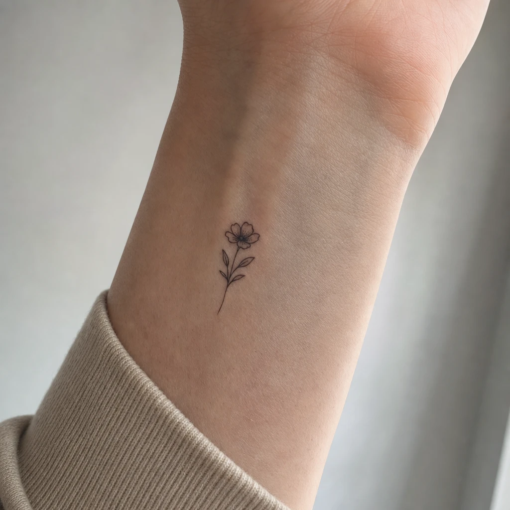 Petite fleur poignet interieur