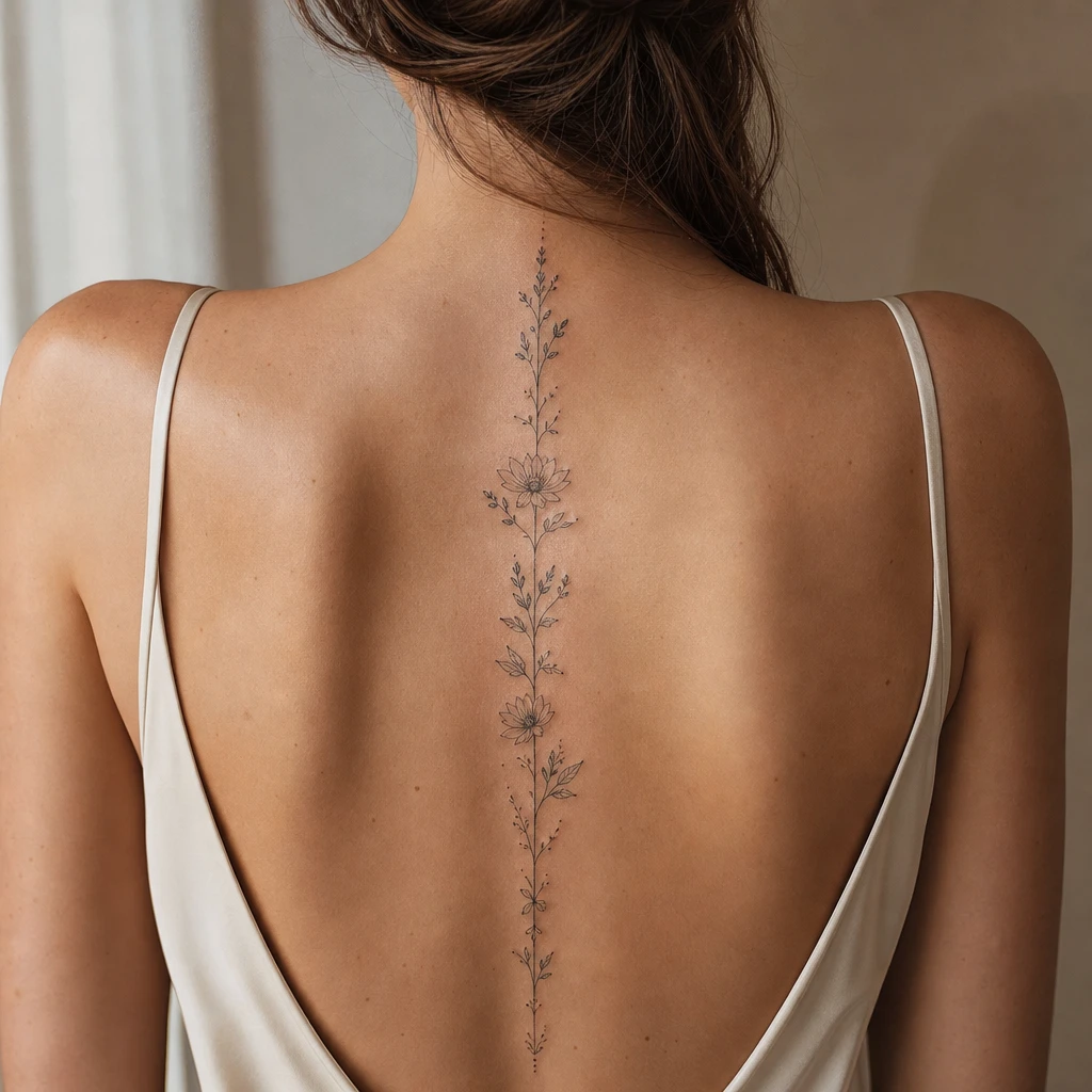 Colonne florale fine line