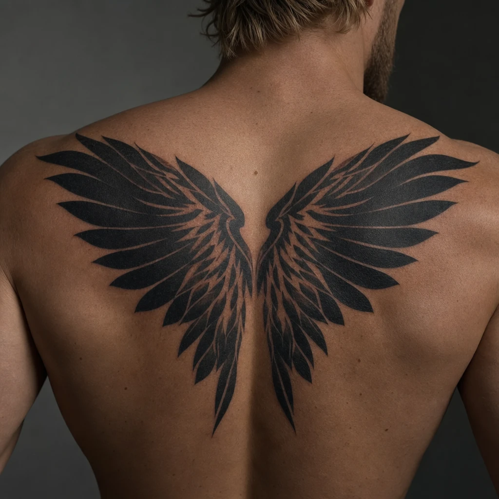 Ailes blackwork omoplates