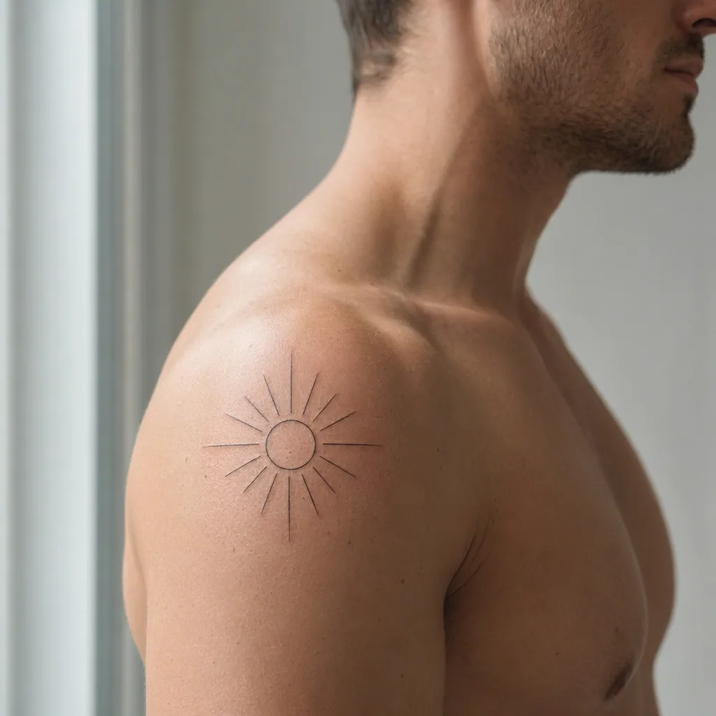 Soleil minimaliste rayonnant