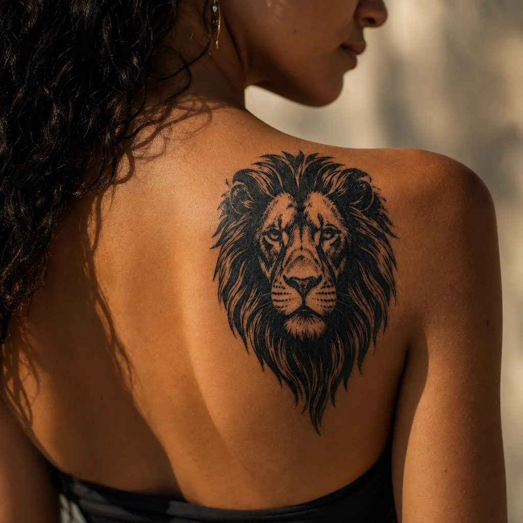 Lion blackwork majestueux