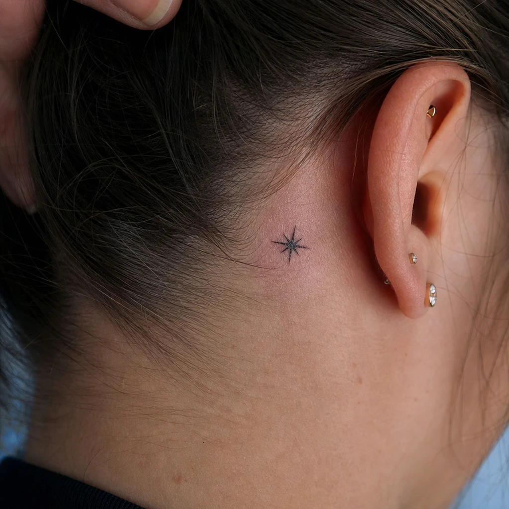 Tattoo étoile auf echter Haut