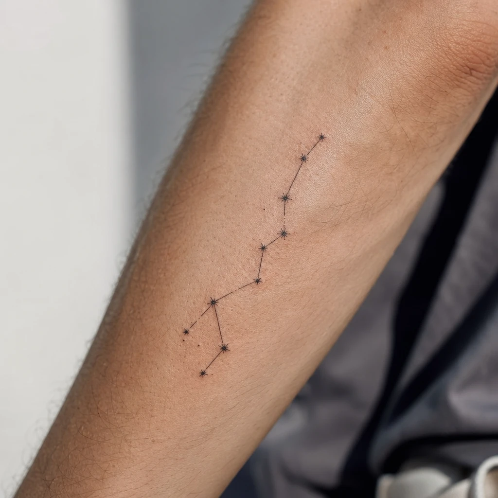 Tattoo étoile auf echter Haut