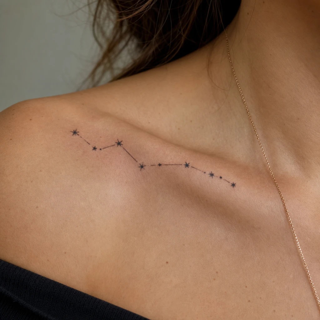 Tattoo étoile auf echter Haut