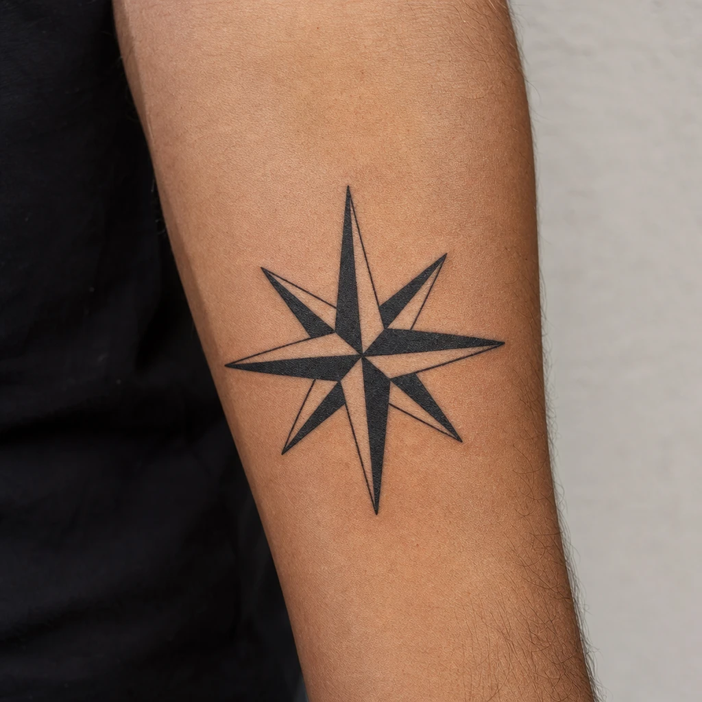 Tattoo étoile auf echter Haut