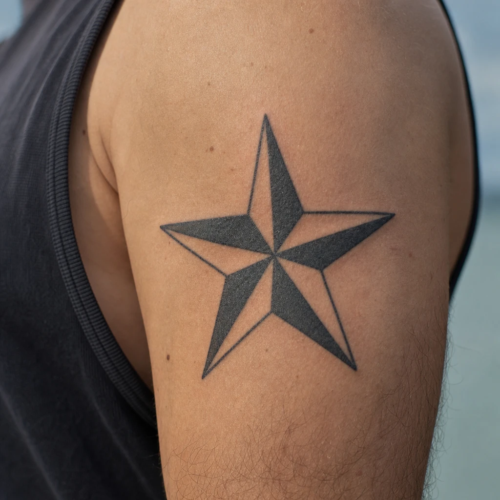 Tattoo étoile auf echter Haut