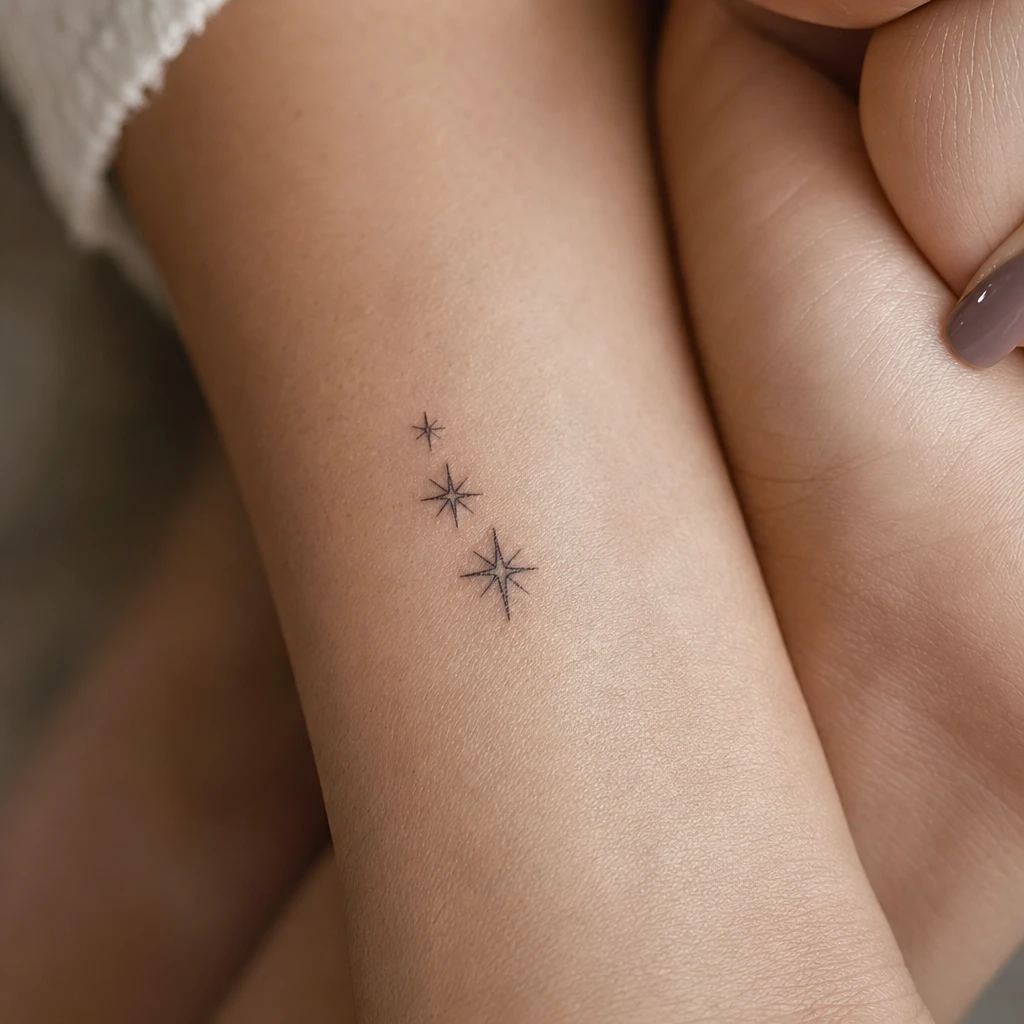 Tattoo étoile auf echter Haut