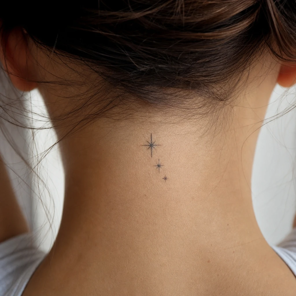Tattoo étoile auf echter Haut