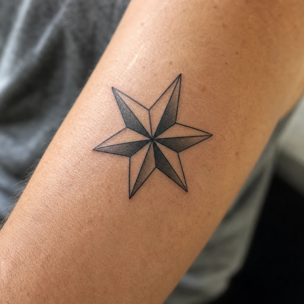 Tattoo étoile auf echter Haut