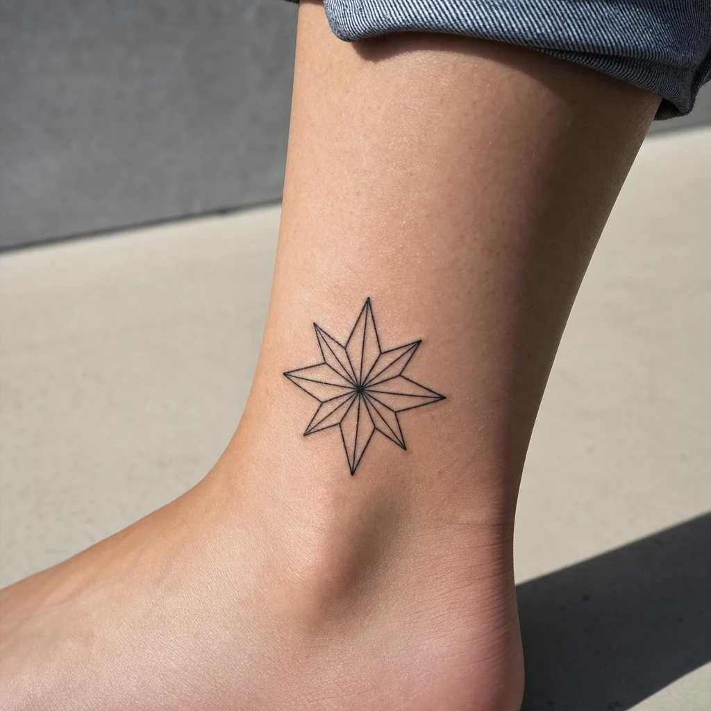 Tattoo étoile auf echter Haut