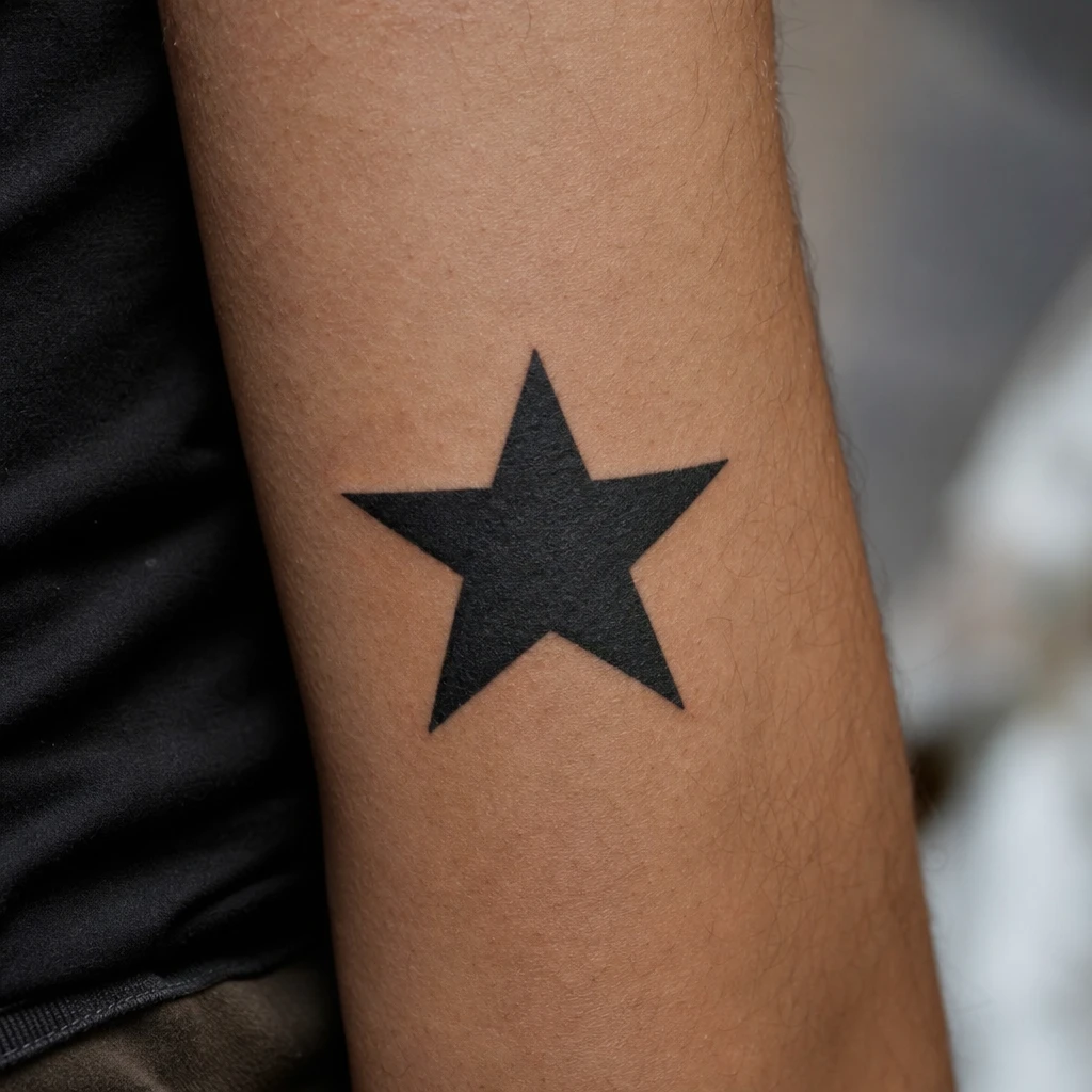 Tattoo étoile auf echter Haut