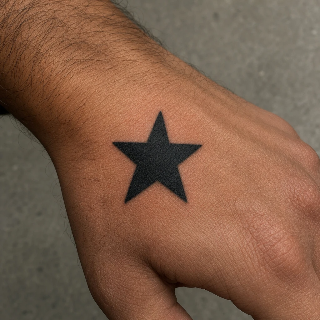 Tattoo étoile auf echter Haut