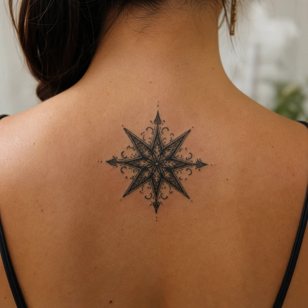 Tattoo étoile auf echter Haut