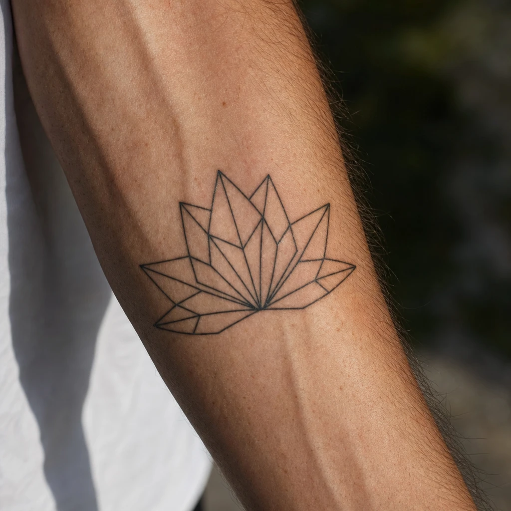 Tattoo fleur de lotus auf echter Haut