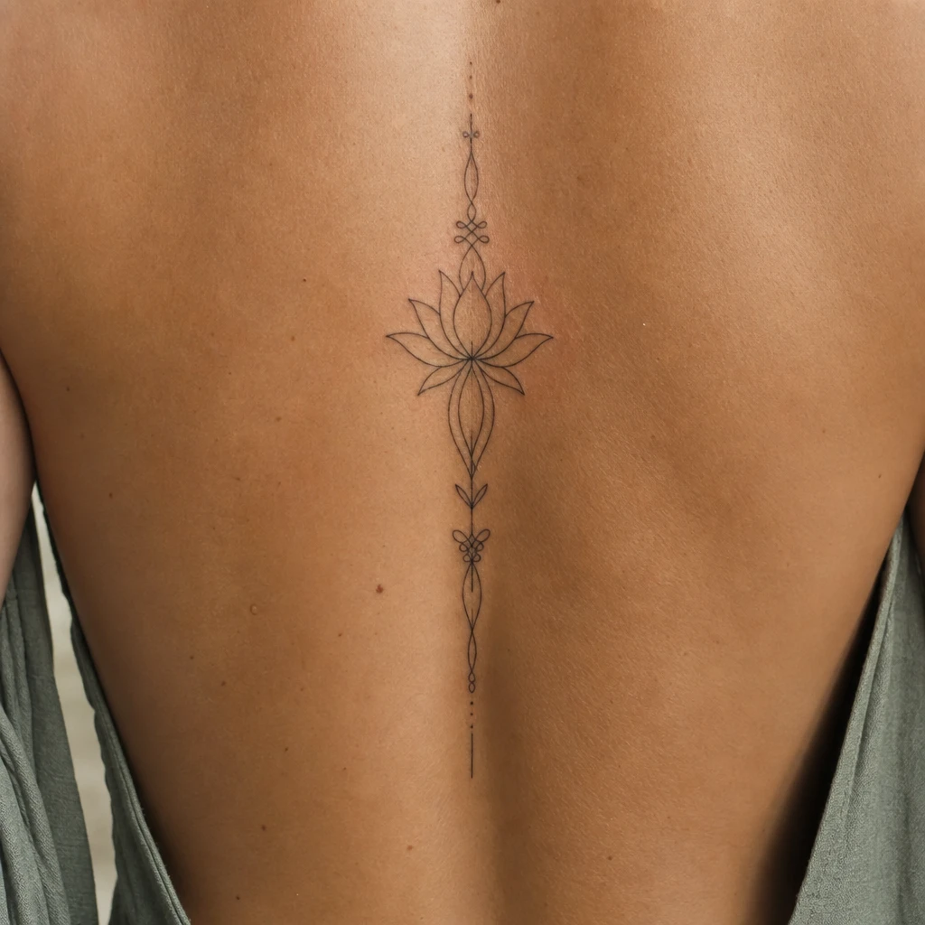 Tattoo fleur de lotus auf echter Haut