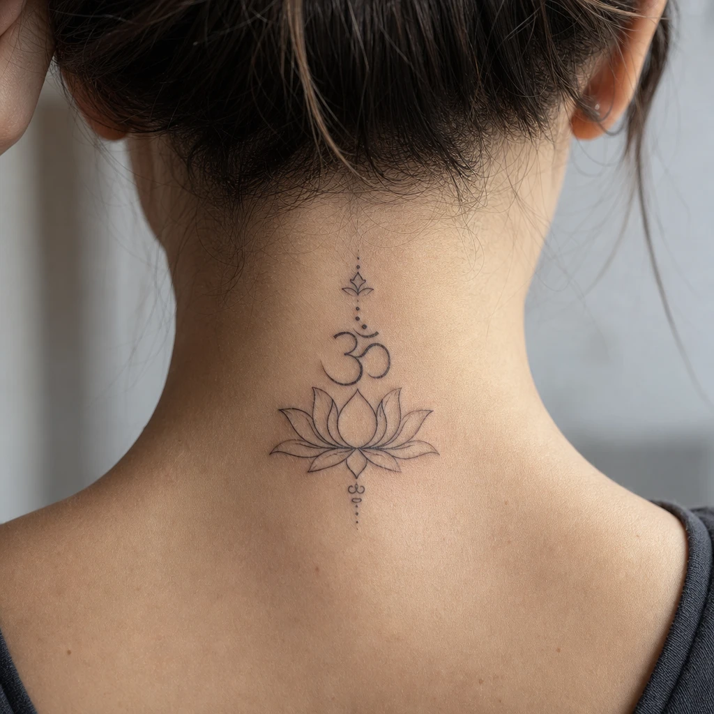 Tattoo fleur de lotus auf echter Haut