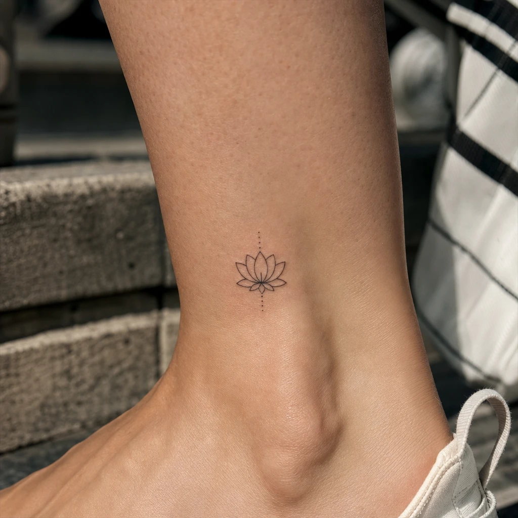 Tattoo fleur de lotus auf echter Haut