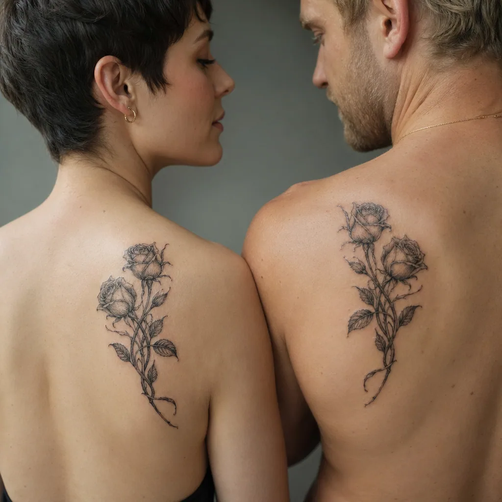 Roses entrelacees