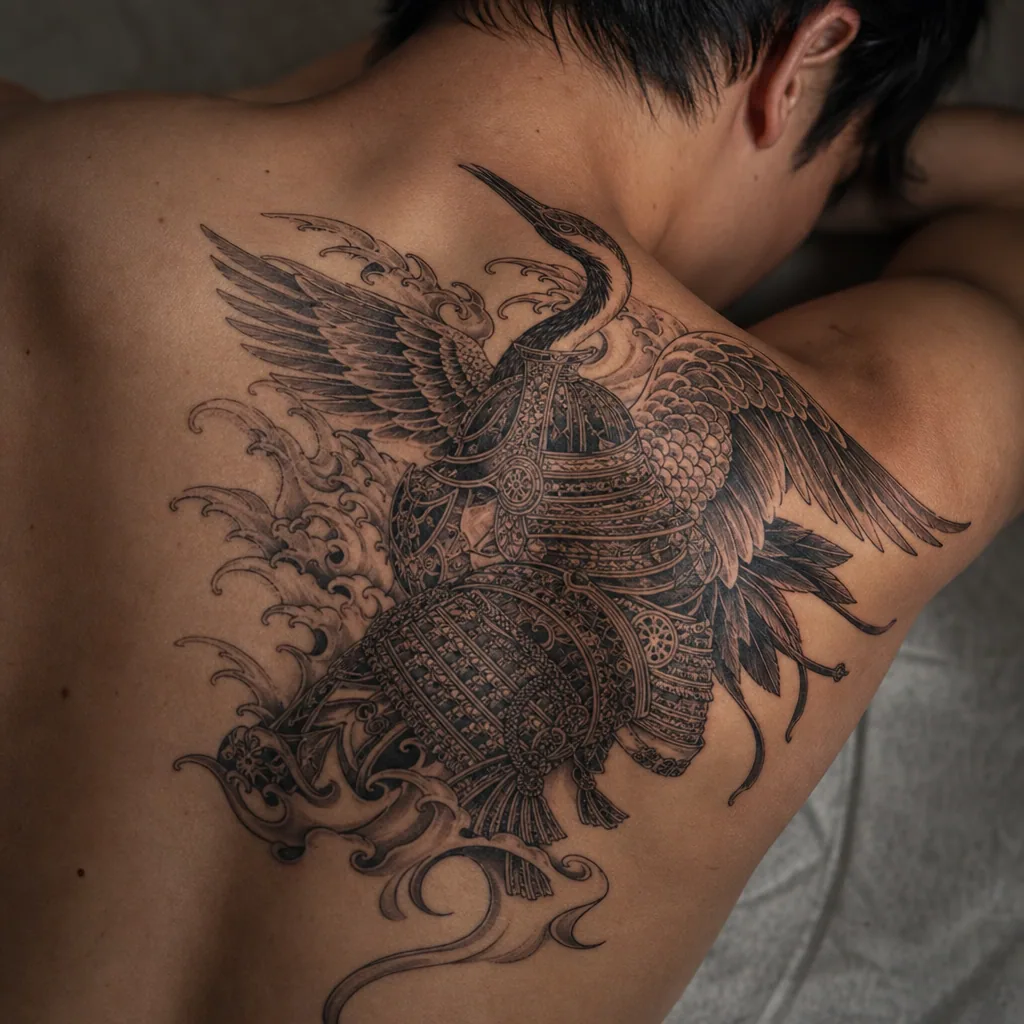 Crane samourai ornemental